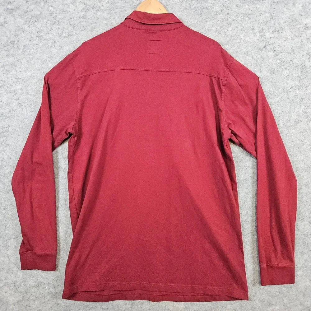 Levi's‎ Men's Burgundy Long Sleeve Pocket Polo Shirt Size XL 100% Cotton SPOTS